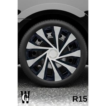 Peugeot 407 15 inç Siyah Gri C123 4 Adet Jant Kapağı
