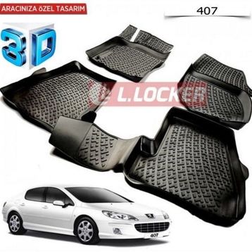 Peugeot 407 2004-2010 3D Havuzlu Paspas