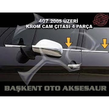 Peugeot 407 4 Parça Krom Cam Çıtası