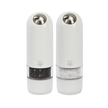 Peugeot Alaska Pilli 16 cm Beyaz Karabiber ve Tuz Değirmen Seti