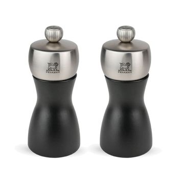 Peugeot Fidji 12 cm Mat Siyah Karabiber ve Tuz Değirmen Seti