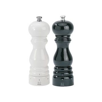 Peugeot Paris Siyah Beyaz 18 cm Karabiber Tuz Değirmen Seti