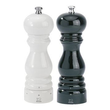 Peugeot Paris Siyah Beyaz 18 cm Karabiber Tuz Değirmen Seti