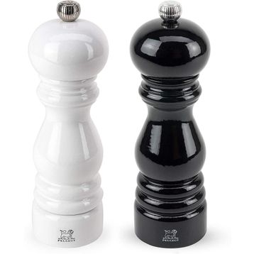Peugeot Paris Siyah Beyaz 18 cm Karabiber Tuz Değirmen Seti