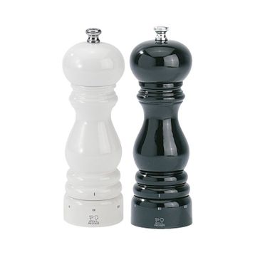 Peugeot Paris Siyah Beyaz 18 cm Karabiber Tuz Değirmen Seti
