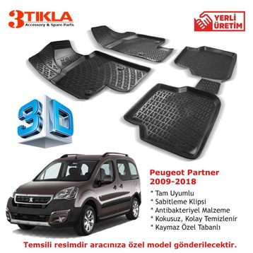 Peugeot Partner Tepe 3D Havuzlu Paspas