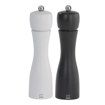 Peugeot Tahiti 20 cm Siyah Beyaz Tuz Ve Karabiber Değirmen Seti
