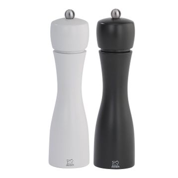 Peugeot Tahiti 20 cm Siyah Beyaz Tuz Ve Karabiber Değirmen Seti