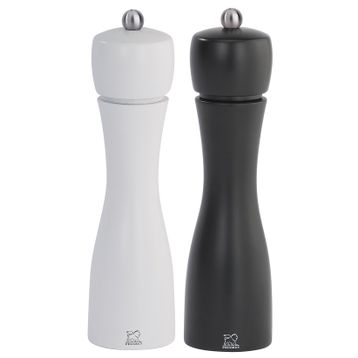 Peugeot Tahiti 20 cm Siyah Beyaz Tuz Ve Karabiber Değirmen Seti