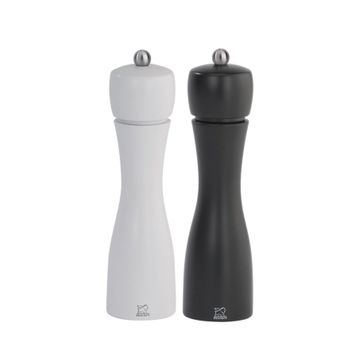 Peugeot Tahiti 20 cm Siyah Beyaz Tuz Ve Karabiber Değirmen Seti
