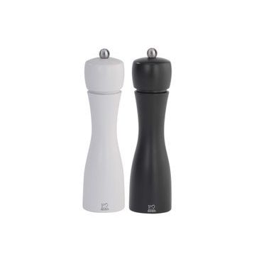 Peugeot Tahiti 20 cm Siyah Beyaz Tuz Ve Karabiber Değirmen Seti