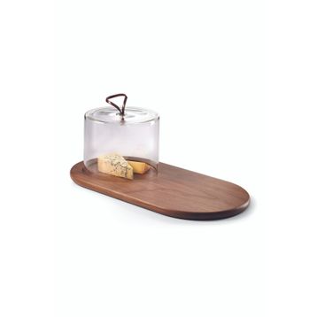 Philippi Walnut Cam Kapaklı Peynir Tabağı