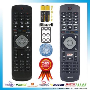 Philips 65PUS7502/12 Uyumlu Klavyesiz Yedek Televizyon Kumandası