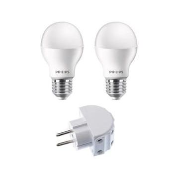 Philips 715280 Essential 2'li 8W E27 Led Ampul Priz Çoğaltıcı Seti