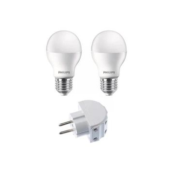 Philips 715280 Essential 2'li 8W E27 Led Ampul Priz Çoğaltıcı Seti