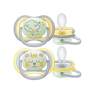 Philips Avent Ultra Air Nighttime 18+Ay 2'li Sarı Gece Emziği