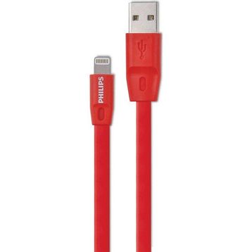 Philips DLC2508C 1.2 m Elastik Kırmızı MFI Lisanslı Lightning Kablo
