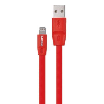 Philips DLC2508C 1.2 m Elastik Kırmızı MFI Lisanslı Lightning Kablo