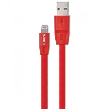 Philips DLC2508C 1.2 m Elastik Kırmızı MFI Lisanslı Lightning Kablo