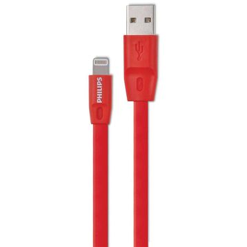 Philips DLC2508C 1.2 m Elastik Kırmızı MFI Lisanslı Lightning Kablo