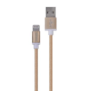 Philips DLC2508G Apple Gold 1.2 mt Örme MFI Lisanslı Lightning Kablo