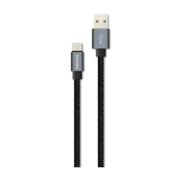 Philips DLC2528B Type-C Deri Şarj ve Data Kablosu