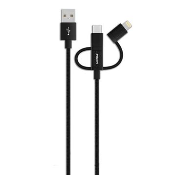 Philips DLC2608BK Siyah 3’ü 1 Arada Örgü Şarj ve Data Kablosu
