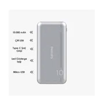Philips DLP1810NV 10000 mAh Gri Powerbank