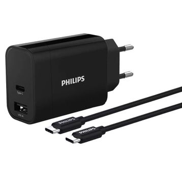 Philips DLP2621C-12 1 mt Kablolu Type-C + USB-A 30W Duvar Şarj Adaptörü