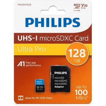 Philips FM12MP65B 128 GB SDXC UHS-I Class 10 SD Adaptörlü Micro SD Kart Bellek