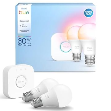 Philips Hue Essential 806 Lumen 60W E27 2'li Akıllı LED Ampul