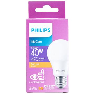 Philips Ledbulb 5.5-40W E27 2700K Sarı Işık