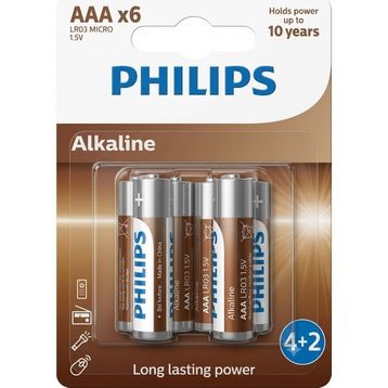 Philips Longlife LR03 AAA 6'lı Alkalin Kalem Pil