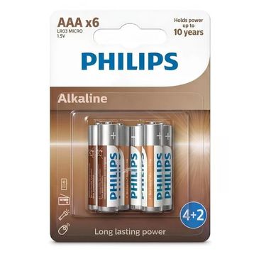 Philips Longlife LR03 AAA 6'lı Alkalin Kalem Pil