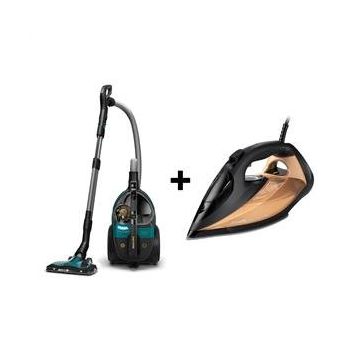 Philips Marathon Ultimate XB9185/07 Toz Torbasız Süpürge + Azur 7000 Serisi DST7040/80 Buharlı Ütü