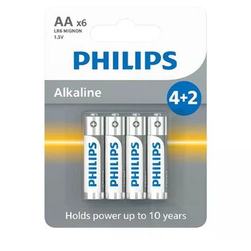 Philips Mignon LR6 AA 6'lı Alkalin Kalem Pil
