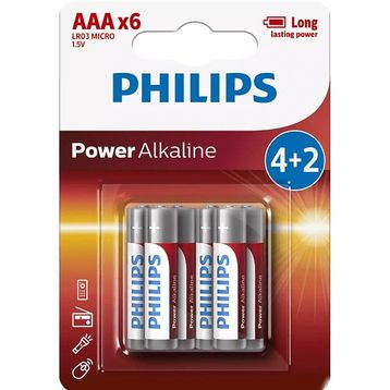 Philips Power LR03 AAA 6'lı Alkalin İnce Kalem Pil
