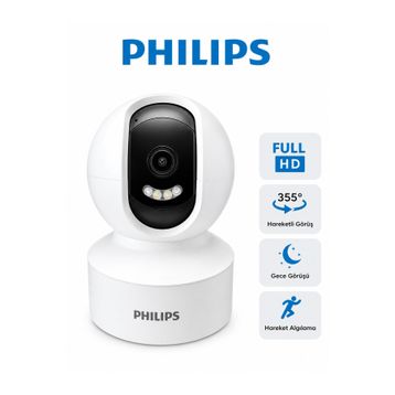 Philips TAI6000W Full HD 2 MP Bebek Gece Görüşlü IP Wi-Fi Güvenlik Kamerası