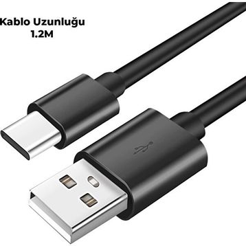 Philips Xiaomi Black Shark 4 Uyumlu 5A 45W UsbA to Type-C 1.2 mt Siyah Hızlı Şarj ve Data Kablosu