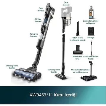 Philips XW9463/11 Aqua Trio 9000 Şarjlı Süpürge Teşhir-Outlet