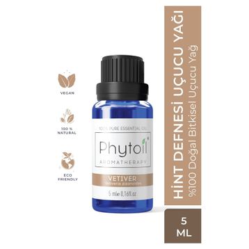 Phytoil Vetiver 5 ml Hint Defnesi Uçucu Yağı