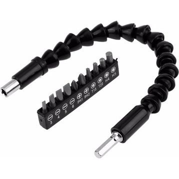 Pi İthalat Matkap Ucu Bükülebilir Oynar Vidalama Bits 30 cm Komple Set Uzatma Aparatı