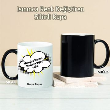 Pi İthalat Pi111 Hemşire Hanım Hastaya Bir şey Oldu Kişiye Özel Sihirli Kupa