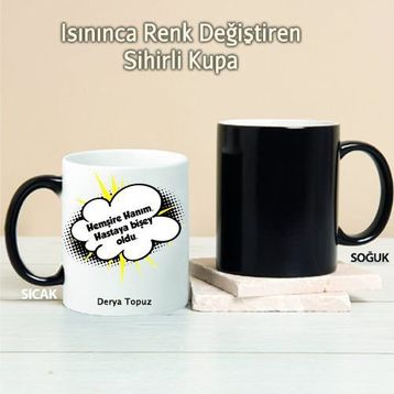 Pi İthalat Pi111 Hemşire Hanım Hastaya Bir şey Oldu Kişiye Özel Sihirli Kupa