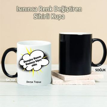 Pi İthalat Pi111 Hemşire Hanım Hastaya Bir şey Oldu Kişiye Özel Sihirli Kupa