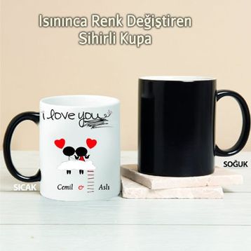 Pi İthalat Pi165 I Love You Kişiye Özel Sihirli Kupa