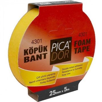 Picador 4301 25 mm X 5 mt Çift Taraflı Köpük Bant