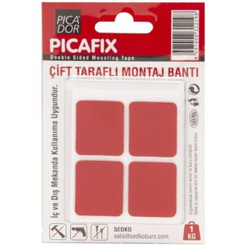 Picador VHB Ç/T Kırmızı 12'li Kare Montaj Bandı
