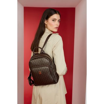 Pierre Cardin 05PO22Y1553 Kahve Monogram Kadın Sırt Çantası