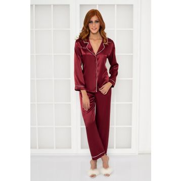 Pierre Cardin 1200 Bordo Kadın Pijama Takımı